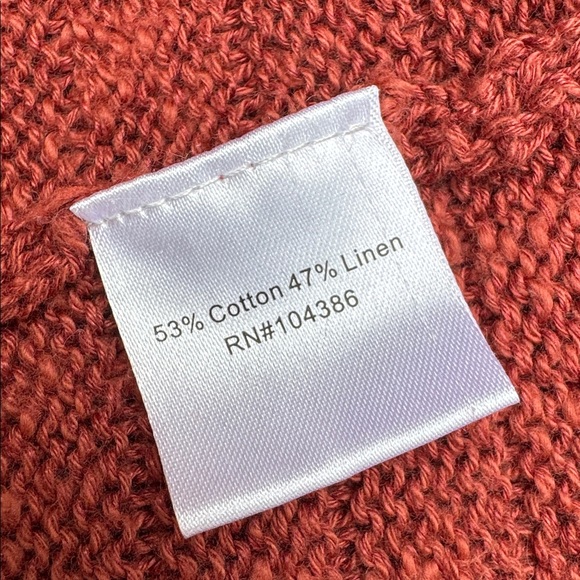 Garnet Hill | Cotton-Linen Blend Pullover Sweater with Lace Detail | Size M - Picture 6 of 6